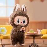 Labubu Macaron Monster Nyckelring Den Spännande Monsterns Macarons Vinyl Ansikte Plysch Nyckelringar Konst Samlarobjekt Leksaker Presenter till Barn (En st) Chestnut cocoa