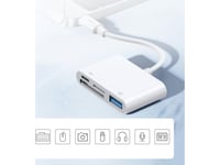 Joyroom Hub Multifunctional Otg Adapter Lightning - Usb 3.2 Gen 1 (3.0, 3.1 Gen 1) / Sd Card Reader, Tf / Lightning White (S-H142 White)