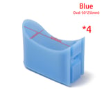 4pcs Chair Leg Caps Furniture Feet Silicone Desk Foot Blue Oval-50x25mm