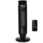 Black Ceramic Tower Indoor Space Heater 60H x 60W x 30Dcm