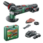 Bosch Home and Garden Cordless Multifunction Tool AdvancedMulti 18 (1 battery, charger, 18 Volt System, delta sanding plate, sanding sheet set, 2x saw blades, auxiliary handle, in carrying case)