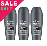 Dove Men Invisible Dry Deodorant Antiperspirant Roll-on 3 x 50ml