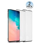2 st hög kvalitet  heltäckande plexiglas för Samsung s10 plus Transparent