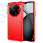 SKALO Xiaomi Redmi A3 Armor Carbon Stöttåligt TPU-skal - Fler färger Röd