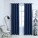 vidaXL Blackout Curtains with Metal Rings 2 pcs Blue 140x245 cm Room Curtain