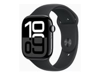Apple Watch Series 10 (Gps + Cellular) - 46 Mm - Jet Black Aluminium - Smart Klocka Med Sportband - Fluoroelastomer - Svart - Bandstorlek: M/L - 64 Gb - Lte, Wi-Fi 4, Uwb, Bluetooth - 4G - 35.3 G