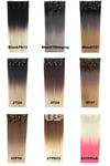 Löshår rakt clip on 7 delar dip dye (Ljusblond & Rosa #613TPink)