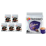 Tassimo L'OR Latte Macchiato Coffee Pods x8 (Pack of 5, Total 40 Drinks) & Cadbury Hot Chocolate Pods x8 (Pack of 5, Total 40 Drinks)