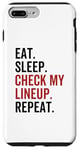 Coque pour iPhone 7 Plus/8 Plus Eat Sleep Check My Lineup Repeat Funny Fantasy Football
