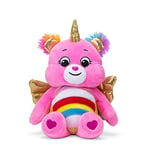 Care Bears 22cm Bean Plush - Pegasus Cheer, Collectable Cute Soft Toy, Unicorn Cuddly Toy for Boys and Girls, Small Care Bear Teddy, Plushie for Children Ages 4 5 6 7 +, Pink with Gold Wings
