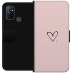 OnePlus Nord N100 Svart Plånboksfodral Hjärta.