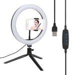 Goshyda 10Inch Ring Fill Light Kit, 10 Gears Dimmable Video Photo Studio Beauty Fill Lamp with Phone Holder Tripod for Youtube Live Stream Lighting Makeup Shooting