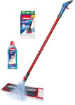1-2- Spray Starter Pack Balai Vaporisateur + nettoyant prêt à l'emploi + Recharge, Rouge et Noir