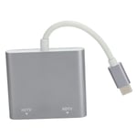 Type-C till 2 i 1 HD Multimedia Interface Adapter Videokonverterare för Macbook/Pro 2015 2016 2017 2018