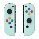 eXtremeRate DIY Replacement Shell Buttons for Nintendo Switch & Switch OLED, Light Cyan Custom Housing Case with Corlorful Button for Joycon Handheld Controller [Only the Shell, NOT the Joycon]