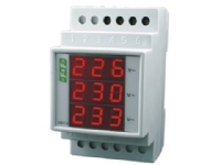 F&F 3-fase digitalt modulært voltmeter 100-300V AC nøyaktighet 1 % DMV-3