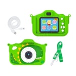 Dinosaur digitalkamera för barn 1080P fram/bak kamera &amp; spel - grön
