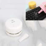 Handheld Desktop Vacuum Cleaner Mini Keyboard Student Eraser Desktop Cleaner Sweeper(Pearl White)