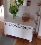 White Storage Bench Wooden Box Bathroom Storage Cabinet Chest Settee Furniture
