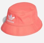 adidas Originals Adicolor Trefoil Bucket Hat One Size Pink RRP £30 HE9768 UNISEX