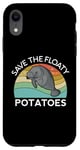 Coque pour iPhone XR Save The Floaty Potatoes Manatee Ocean Sea Chubby Retro Swim