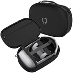 Carry Case for Meta Quest 2 VR Headset and Touch Controllers BLACK Hard Case