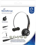 MediaRange Bluetooth Mono Headset with Noise Cancelling, Mute, 12 Hours Talktime