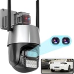 Caméras Dômes - Camera Surveillance Wifi Ptz Extérieure 8mp Double 360° 8x - Audio Bidirectionnel