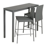 Argos Home Lido Glass Bar Table & 2 Grey Chairs