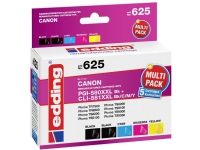 Skrivarpatroner combi pack Kompatibel Edding EDD-625 ersätter Canon PGI-580XXLBK/CLI Svart, cyan, magenta, gul