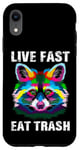 Coque pour iPhone XR Live Fast Eat Trash Poubelle Ratons laveurs Raccoon