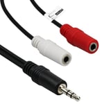 mumbi 09443 Audio Jack Y-Cable/Splitter 3.5 mm Jack Plug Stereo to 2 x 3.5 mm Jack Socket 0.20 m
