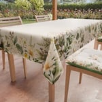 PETTI Artigiani Italiani - Nappe Anti-Taches carrée 140 x 140 cm, pour Table de Cuisine, Design botanique X4 Places (140 x 140 cm) 100% fabriquée en Italie