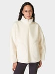 Sweaty Betty Plush Textured Fleece Half Zip Jumper, Studio White