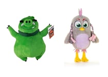 Set of 2 Large Angry Birds Movie Soft Plush Toys 33 CM UK Licensed Green Silver