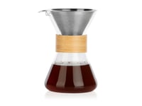 Beem 06403, Manuell Kaffebryggare, 0,7 L, Brun, Bamboo, Borosilikatglas, Rostfritt Stål, 6 Koppar, 100 Mm