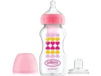 WB91604-SET ``FROM BOTTLE TO CUP PINK/BOTTLE.WIDE-NECK 270ML OPTIONS+DECOR PINK,WITH PACIFIER+6M AND NON-DRIP MOUTHPIECE/