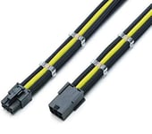 Shakmods 6 Pin PCIE GPU Graphics Card Sleeved Extension Cable 30cm + 2 Cable Combs (Yellow & Black)