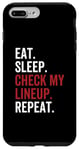 Coque pour iPhone 7 Plus/8 Plus Eat Sleep Check My Lineup Repeat Funny Fantasy Football
