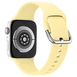 lopolike Compatible avec Apple Watch Band 42/44/45 mm pour homme et femme Bracelet de sport en silicone souple pour iWatch Ultra Series 8 7 6 5 4 3 2 1 SE Jaune, Blanc, 38/40/41mm