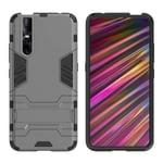 Mipcase Rugged Protective Back Cover for Vivo V15 Pro, Multifunctional Trible Layer Phone Case Slim Cover Rigid PC Shell + soft Rubber TPU Bumper + Elastic Air Bag with Invisible Support (Grey)