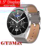 för Huawei Watch GT3 Smart Watch Herr Android Bluetooth Call IP68 Vattentät Blodtryck Fitness Tracker Smartwatch Dam Gray Leather smart watches