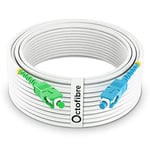 Octofibre - Câble Fibre Optique Freebox - 50m - Renforcée avec Blindage Kevlar - Rallonge/Jarretiere Fibre Optique - SC APC vers SC UPC - Garantie 10 Ans