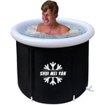 Baignoire portable pour adulte, baignoire avec cabine de douche autoportante, baignoire pliable pour petit espace, bain chaud, bain glacé, baignoire spa taille adulte grande taille (85,1 x 75 x 75 cm,