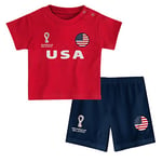 FIFA Unisex Kinder Official World Cup 2022 Tee & Short Set, Toddlers, USA, Team Colours, Age 3, White, Medium