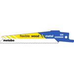 Metabo 5 lames de scie sabre « flexible wood + metal » 100 x 0,9 mm, BiM, 1.41-1.81 mm/ 14-18 TPI - 628266000
