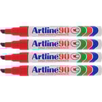 Märkpenna Artline 90 4-pack blister röd 12st