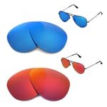WL Polarized Fire Red+ Ice Blue Lenses 4 Ray-Ban Aviator Large Metal RB3025 55mm