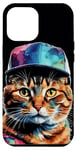 Coque pour iPhone 12 Pro Max Chat Casquette Snapback Colorée Drôle Animaux Motif Imprimé