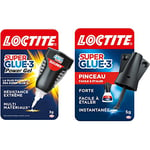 Loctite Super Glue-3 Power Gel Control, Colle instantanée surpuissante avec débit contrôlé, colle gel dans un flacon anti-choc 3 g & Super Glue-3 Pinceau, colle liquide à séchage instantané, 5 g
